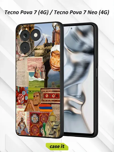 Case it Чехол на Tecno Pova 7 Neoс принтом Коллаж