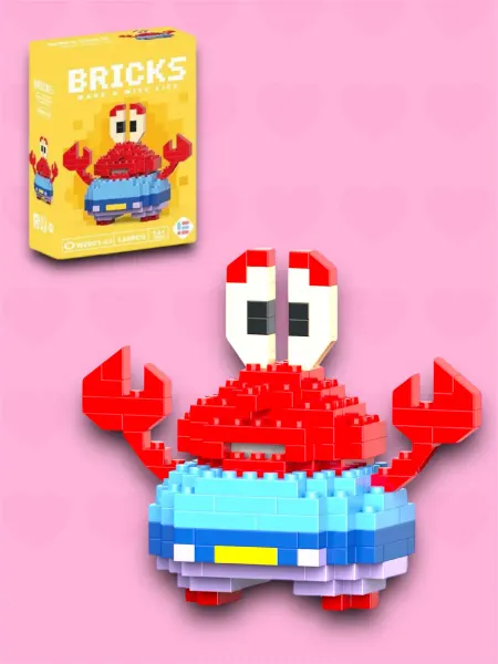 MOC BLOCK Конструктор 3Д миниблок краб фигурка набор животное