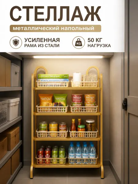 Стеллаж металлический напольный