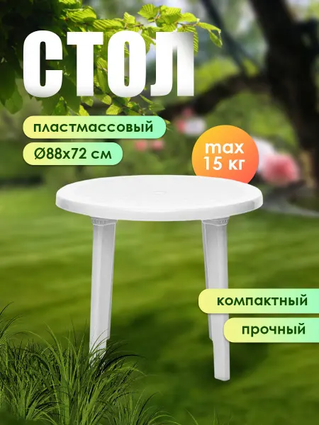 Стол круглый пластиковый