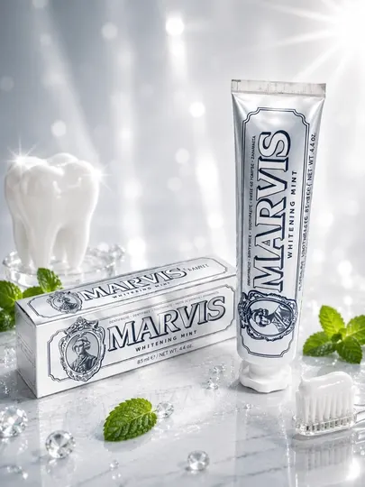 Marvis Whitening Mint зубная паста отбеливающая с мятой, 85 мл, для свежего дыхания