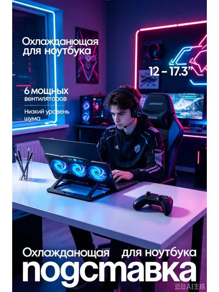 Тихая охлаждающая подставка для игровых ноутбуков