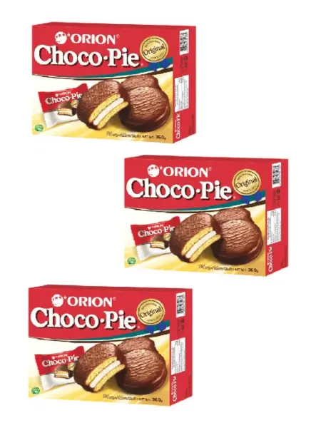 Orion Печенье Choco Pie в шоколадной глазури, 12шт*30г, 3 упаковки