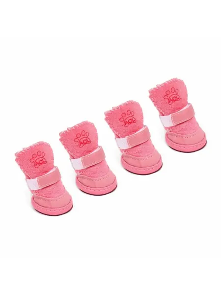 Timzoo Розовые ботинки для животных, размер 3, подошва 5 х 4,2 см