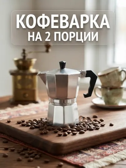 Гейзерная кофеварка 2 порции