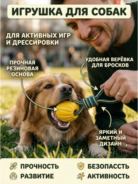 Игрушка для собак и щенков Мяч 7 см