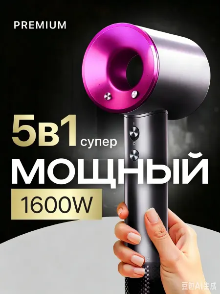 SATARIS Фен для волос профессиональный с ионизацией и насадками