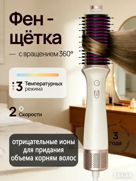 Фен-щетка с вращением профессиональный