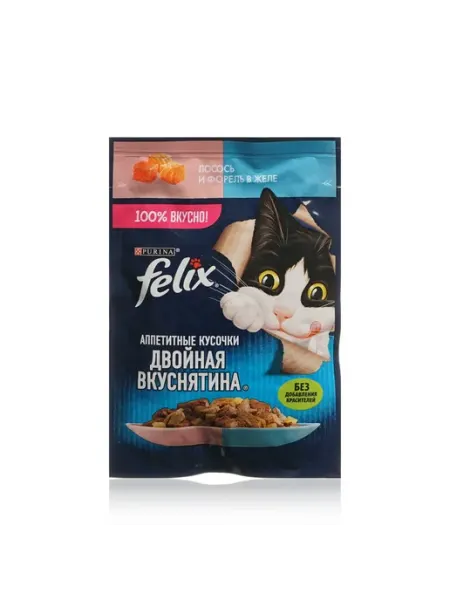 Felix для кошек лосось и форель в желе *33419