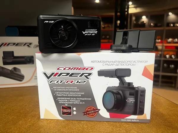 Видеорегистратор с радар-детектором Combo-устройство Viper FIT S Wi-Fi Signature, GPS, ГЛОНАСС / Сигнатурное комбо устроиство