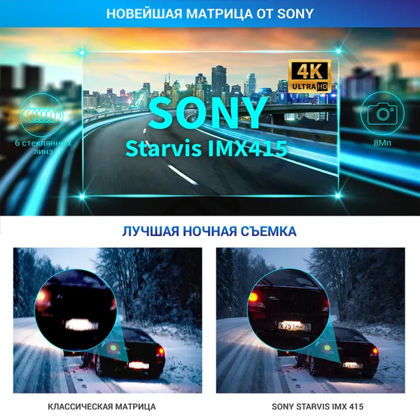 Автомобильный видеорегистратор с камерой заднего вида TrendVision MR-4K