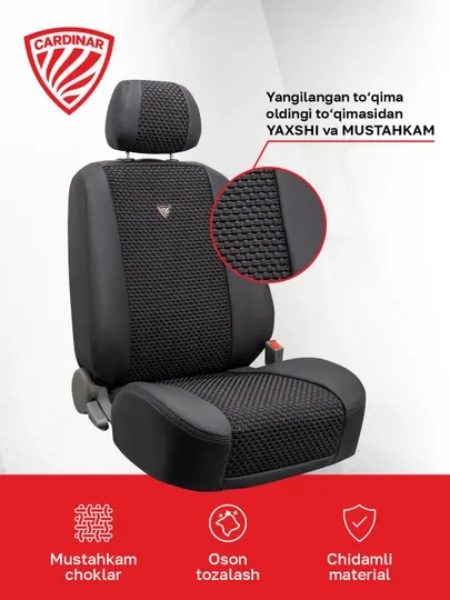 Автомобильные чехлы для сидений CARDINAR ALFA, cobalt, nexia, gentra, onix, tracker, byd