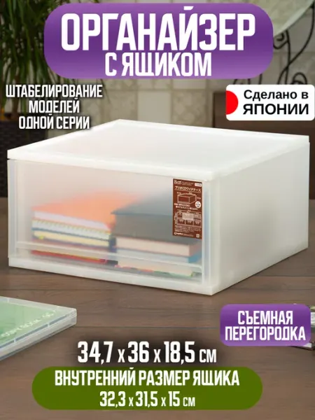 Sanko Короб для хранения вещей пластиковый 34,7х36х18,5 см