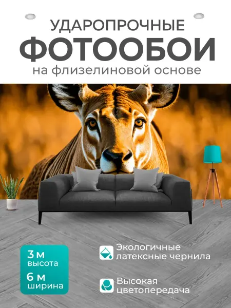 LotsPrints Фотообои "Животные в стиле сепия" 6x3м