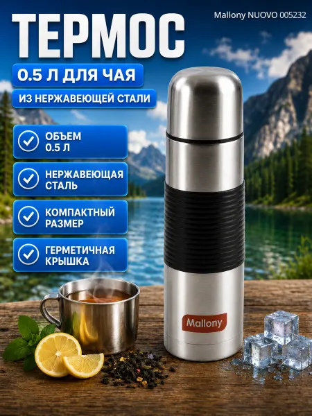 Mallony Термос 0.5 л для чая NUOVO из нержавеющей стали 005232