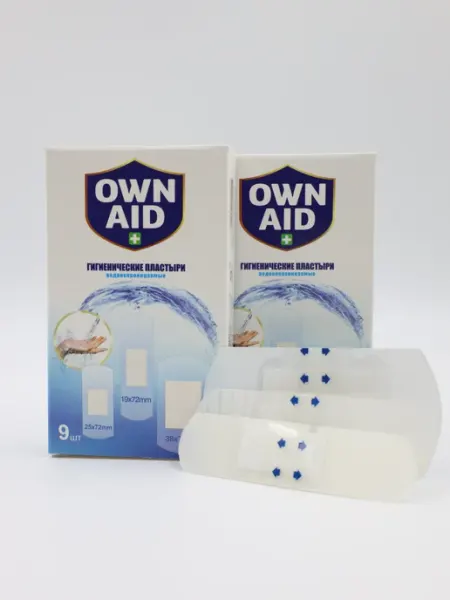 OWN AID Пластыри водонепроницаемые, MIX 9 шт