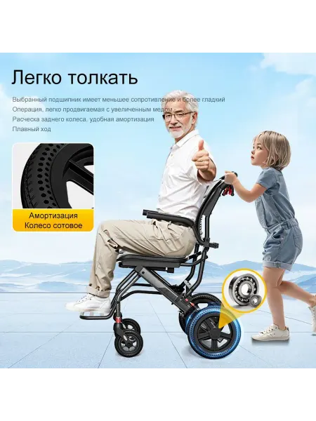 Инвалидная коляска KANBEIO, складной легкая портативная, мал…