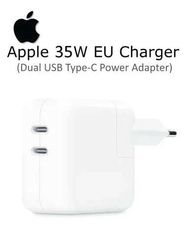 Сетевое зарядное устройство Apple MNWP3ZM/A, Dual USB Type-C Power Adapter, 35W, белый