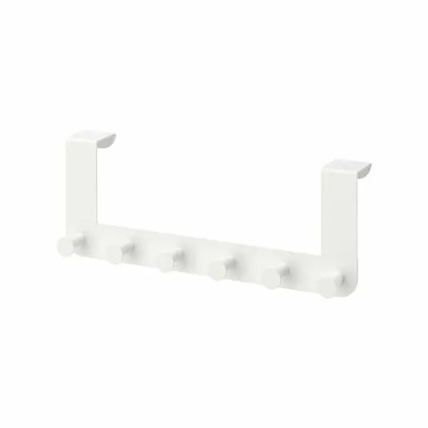 Вешалка дверная IKEA ENUDDEN, на 6 крючках, белая, металл, 35x13 см