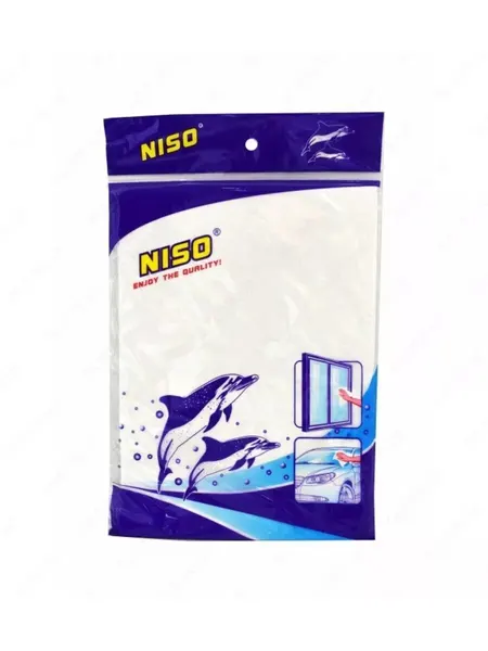 Салфетка для стёкол и окон NISO, антипыль/блеск, многоразовая, белая, 35x48 см