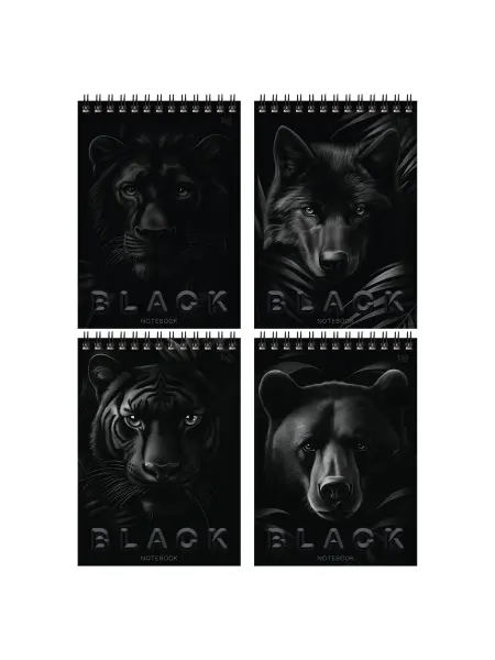 Блокнот А5 40л. на гребне BG "Just black"