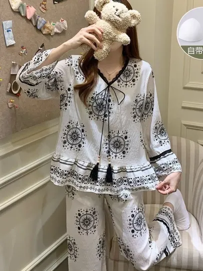 ​Женский костюм двойка, комплект брюки и кофта, для дома