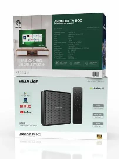 Green Lion Android TV Box 4K, Android 10, 2/16GB, Wi-Fi, Bluetooth, Smart TV Box