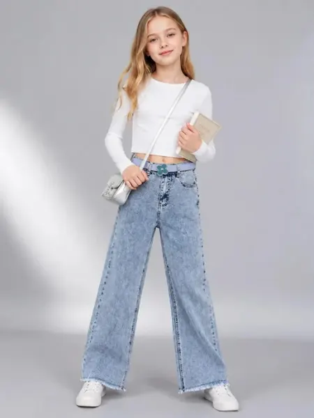 Annhi Shop Джинсы Палаццо на Резинке Широкие
