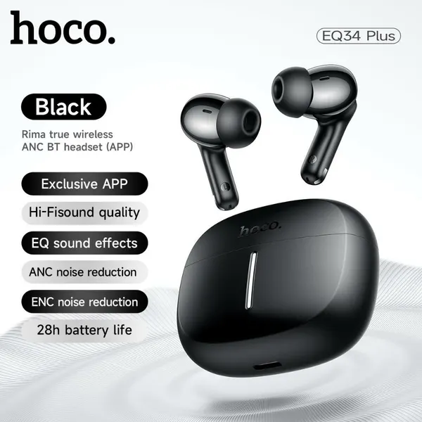 Беспроводные наушники HOCO EQ34 Plus с ANC + ENC, Bluetooth 5.4, сенсорный дисплей, управление через приложение,