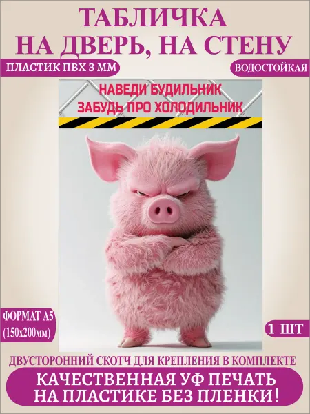 Прикольная табличка на дверь, холодильник Мотивация