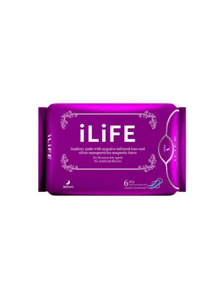 ILiFE длинные ночные гигиенические прокладки с анионовым чипом 360 мм