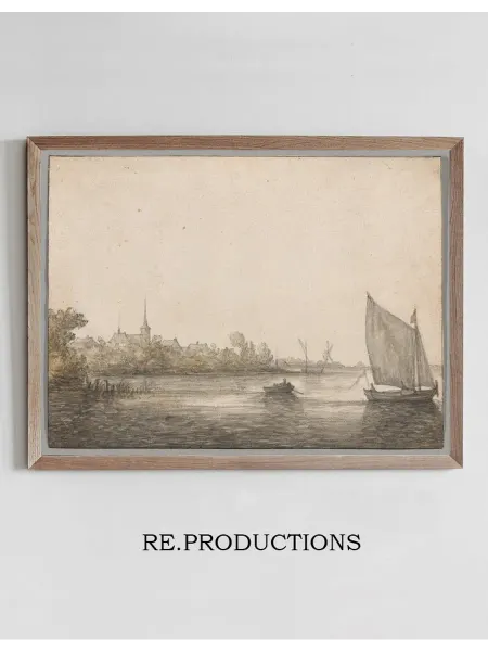 Re.productions Постер View of IJsselmonde Seen Across the - Aelbert Cuyp