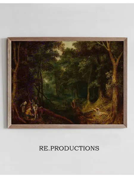 Re.productions Постер Landscape with robbers - Jan Brueghel The Elder