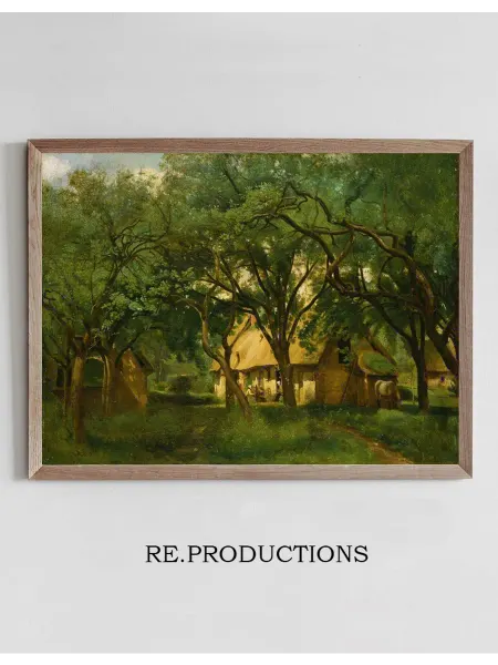 Re.productions Постер The Toutain Farm at - Jean-Baptiste-Camille Corot