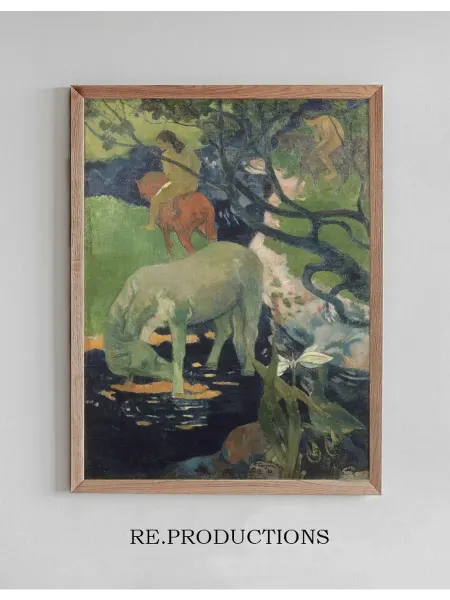 Re.productions Постер The White Horse - Paul Gauguin