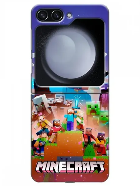 360skin Чехол на Samsung Galaxy Z Flip 5 Minecraft Скример Майнкрафт