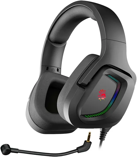 Наушники A4Tech с микрофоном, черный, 2 м, мониторные, оголовье (G573P)