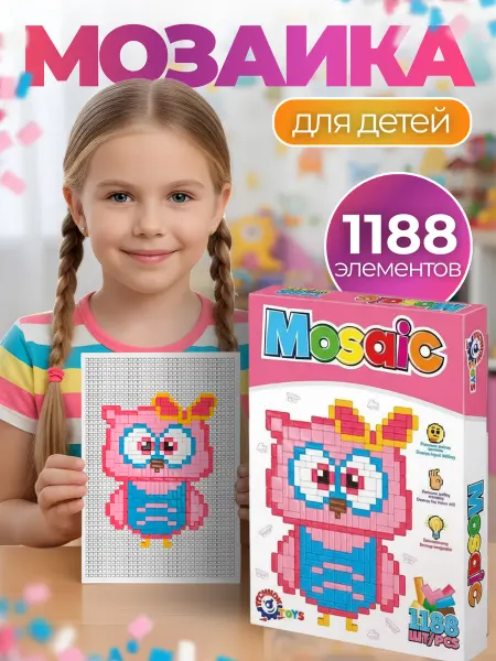 Технок Детская пиксельная мозаика из 1188 элементов