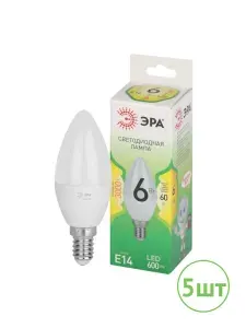 Лампа светодиодная LED B35-6W-830-E14 GL 6Вт свеча теплый