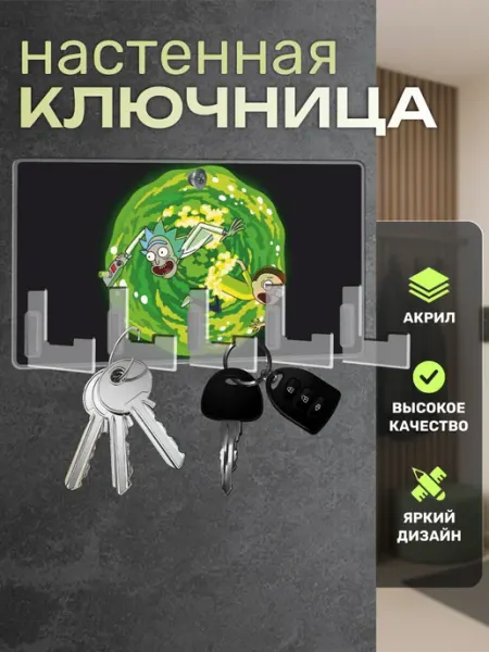 Пора Купить! Акрил Ключница настенная в прихожую Рик и Морти