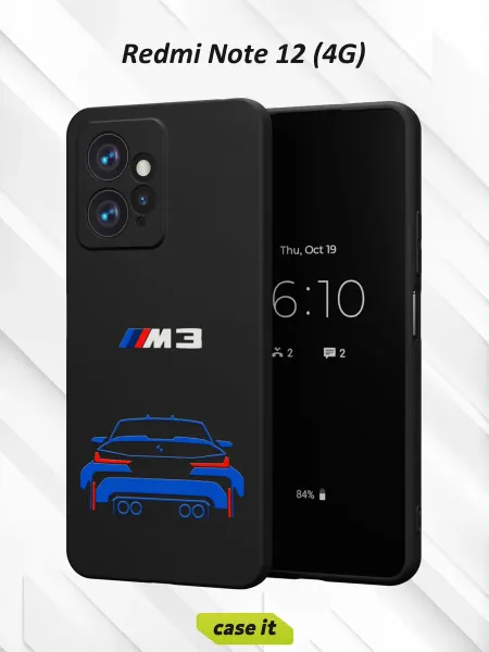 Case it Чехол на Redmi Note 12 4G с принтом BMW M3 в кузове G80