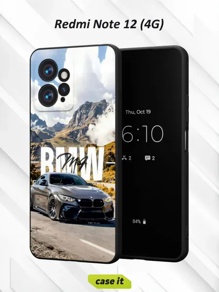Case it Чехол на Redmi Note 12 4Gс принтом BMW M4 (F82)