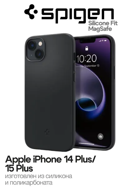 SPIGEN Чехол на iPhone 14 Plus 15 Plus Silicone Fit MagFit MagSafe