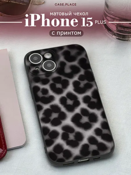 Case Place Чехол на iPhone 15 Plus леопардовый