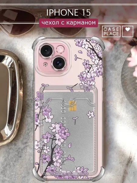 Case Place Чехол на iPhone 15 с картой сакура