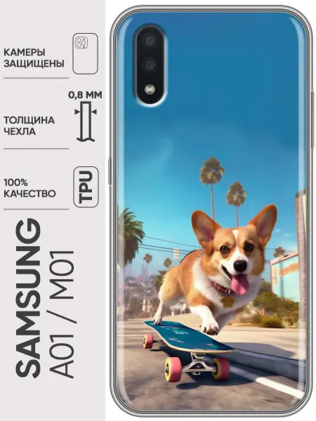 Trendmall Чехол на Samsung Galaxy M01, A01 собачка корги