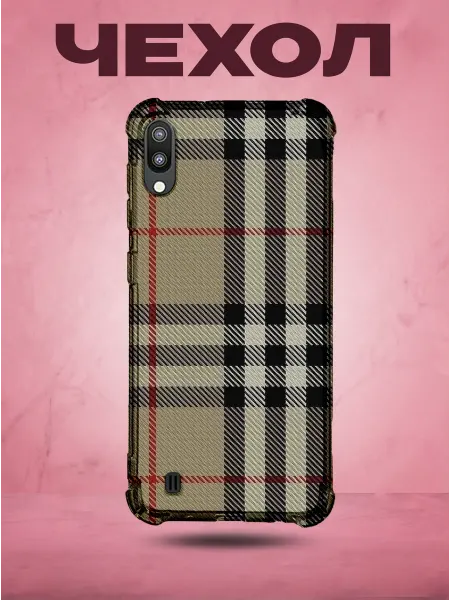 SakuraCase Чехол на SAMSUNG A10 с принтом burberry