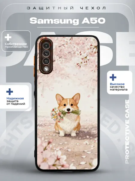 ZLStore Чехол на Samsung A50 с принтом корги