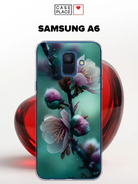 Samsung Чехол на A6 с цветочками