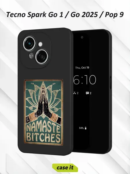 Case it Чехол на Tecno Spark Go 1 Go 2025 Pop 9с принтом Namaste